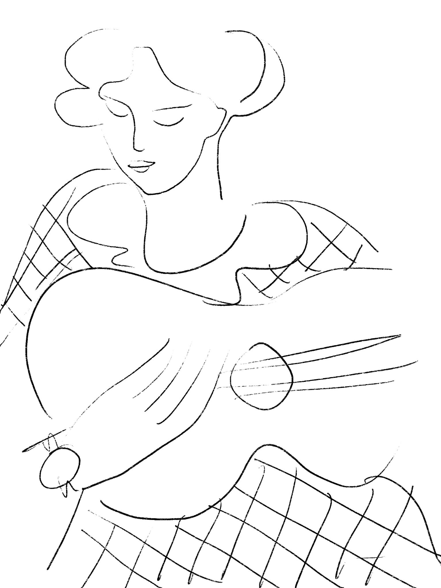 Fille avec une guitare